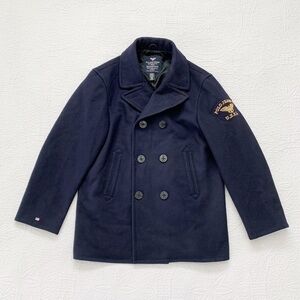 RARE🔥‎ Ralph Lauren Polo Jeans Co Men's Double Breasted Military Style Pea Coat